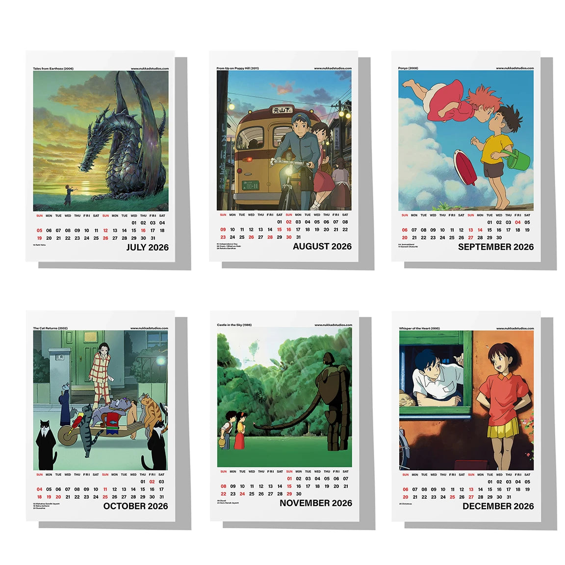 Studio Ghibli Calendar 2026 Desk Calendar