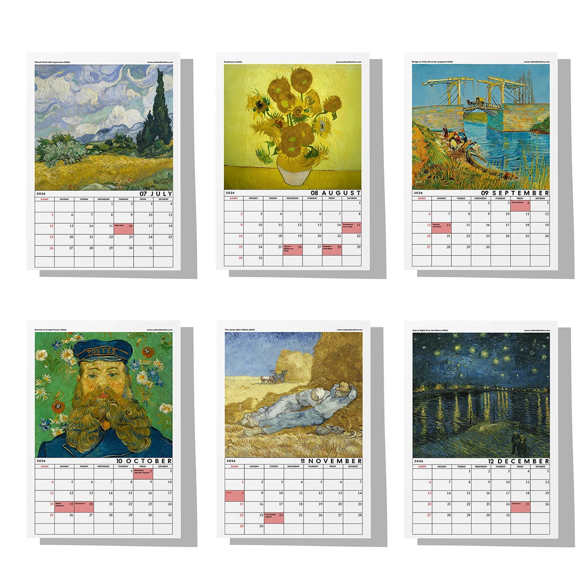 Van Gogh Calendar 2026 Wall Calendar