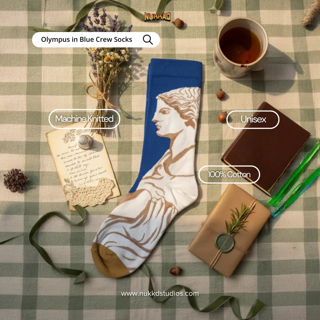 Olympus in Blue Art Socks