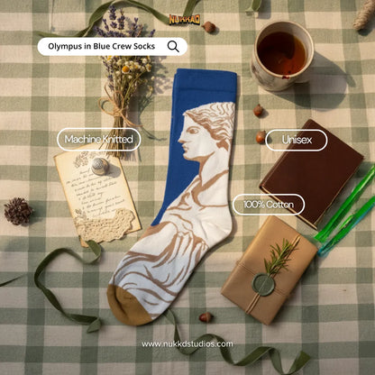 Olympus in Blue Art Socks