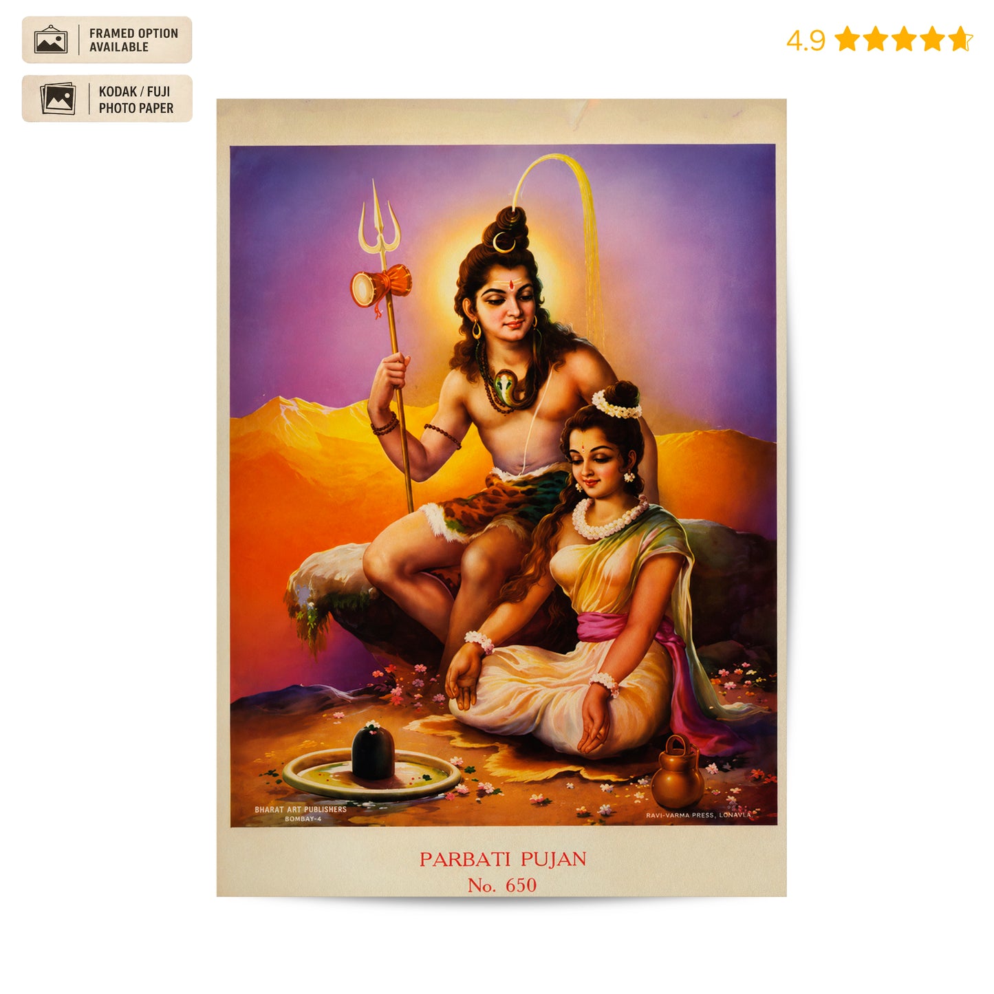 Parvati Pujan Vintage Poster & Framed Print