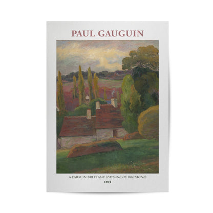 Paul Gauguin A Farm in Brittany Poster & Framed Print