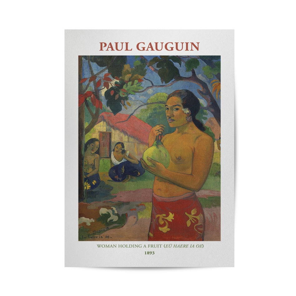 Paul Gauguin Women Holding a Fruit Poster & Framed Print
