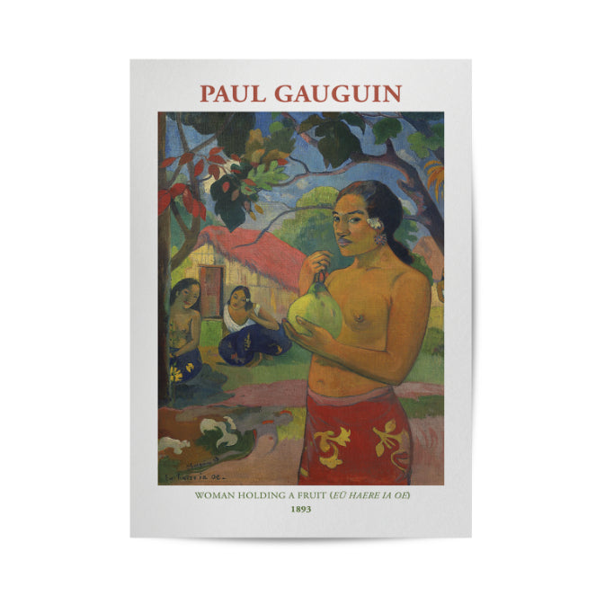 Paul Gauguin's Women holding a fruit Poster & Framed Print - Nukkad Studios