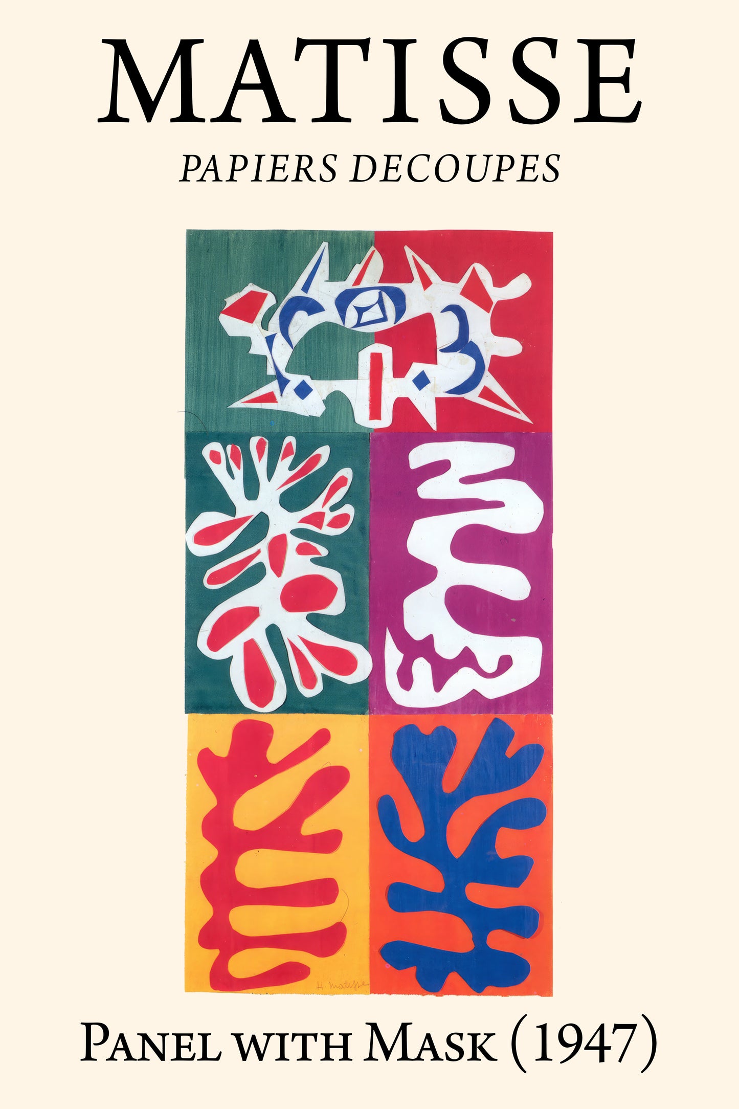 Panel with Mask (1947) Henri Matisse Cut-Out