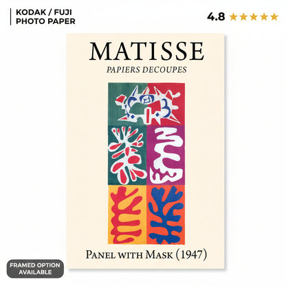 Panel with Mask (1947) Henri Matisse Cut-Out - Nukkad Studios