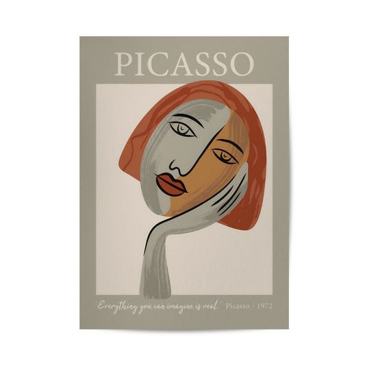 Picasso Face With Hand Poster & Framed Print - Nukkad Studios