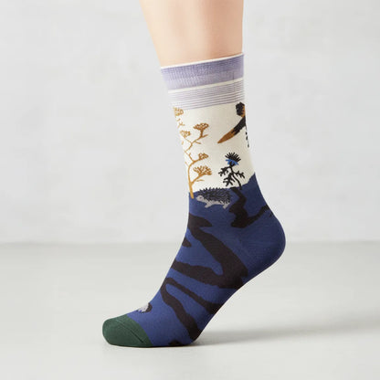 Purple Hedgehog Art Socks