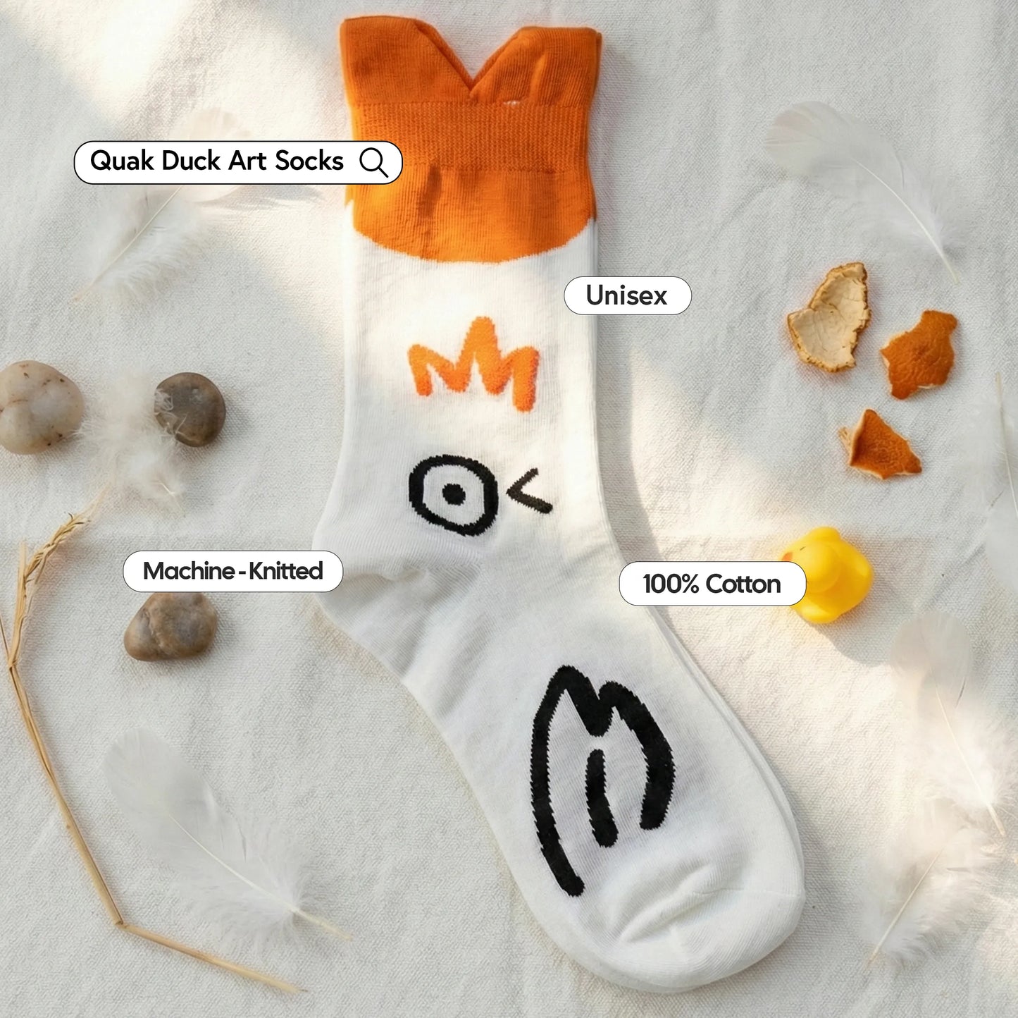 Quack Duck Art Socks