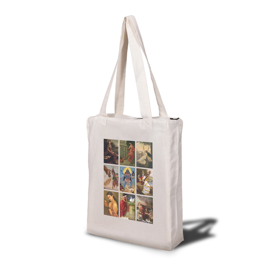 Raja Ravi Varma Collage Tote Bag with Zip