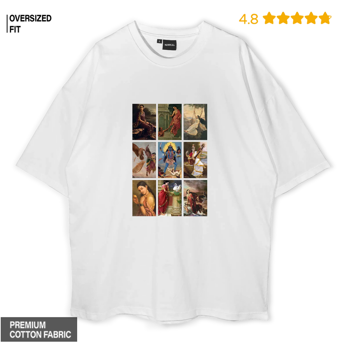 Raja Ravi Varma Collage Oversized T-shirt