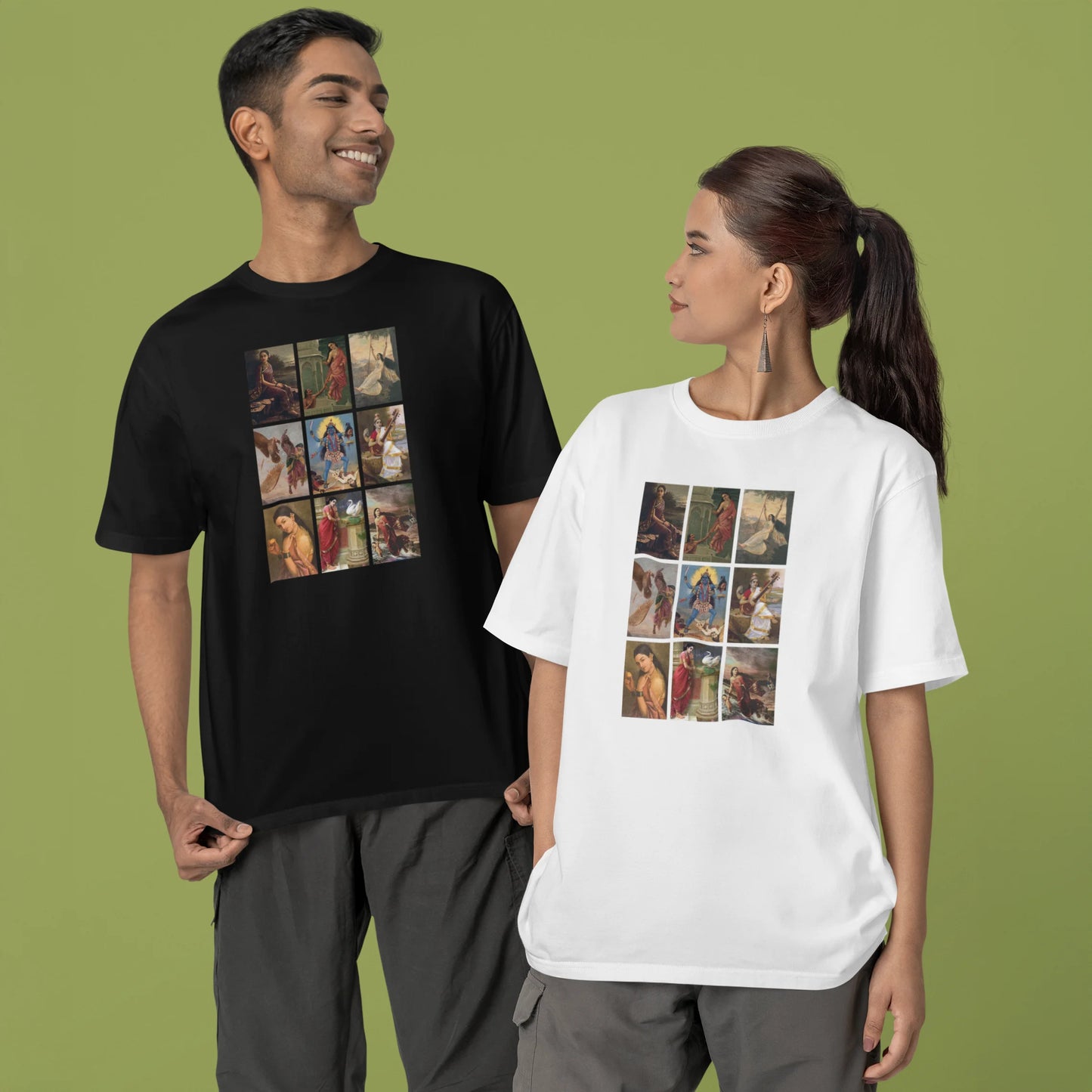 Raja Ravi Varma Collage Oversized T-shirt
