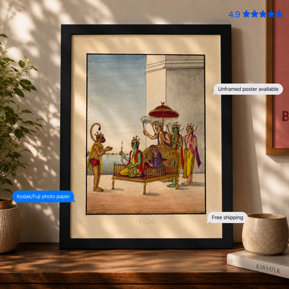 Ram and Seeta on Throne Vintage Poster & Framed Print (Copy)