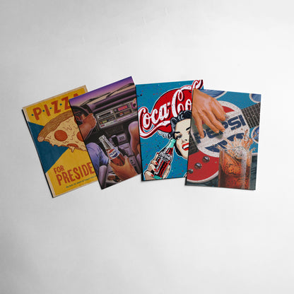 Retro Vibe Kit - 51 Prints (4x 6 - Postcard size) - Nukkad Studios
