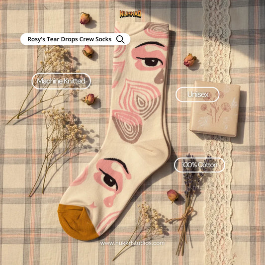 Rosy's Teardrops Art Socks