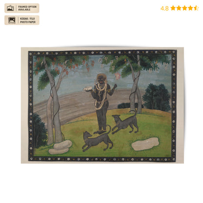 Kala Bhairava with a Kapala Vintage Poster & Framed Print