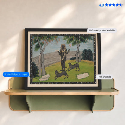 Kala Bhairava with a Kapala Vintage Poster & Framed Print
