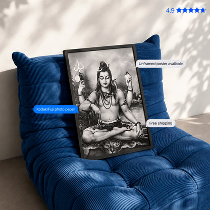 Shiva Dhyaan Vintage Poster & Framed Print