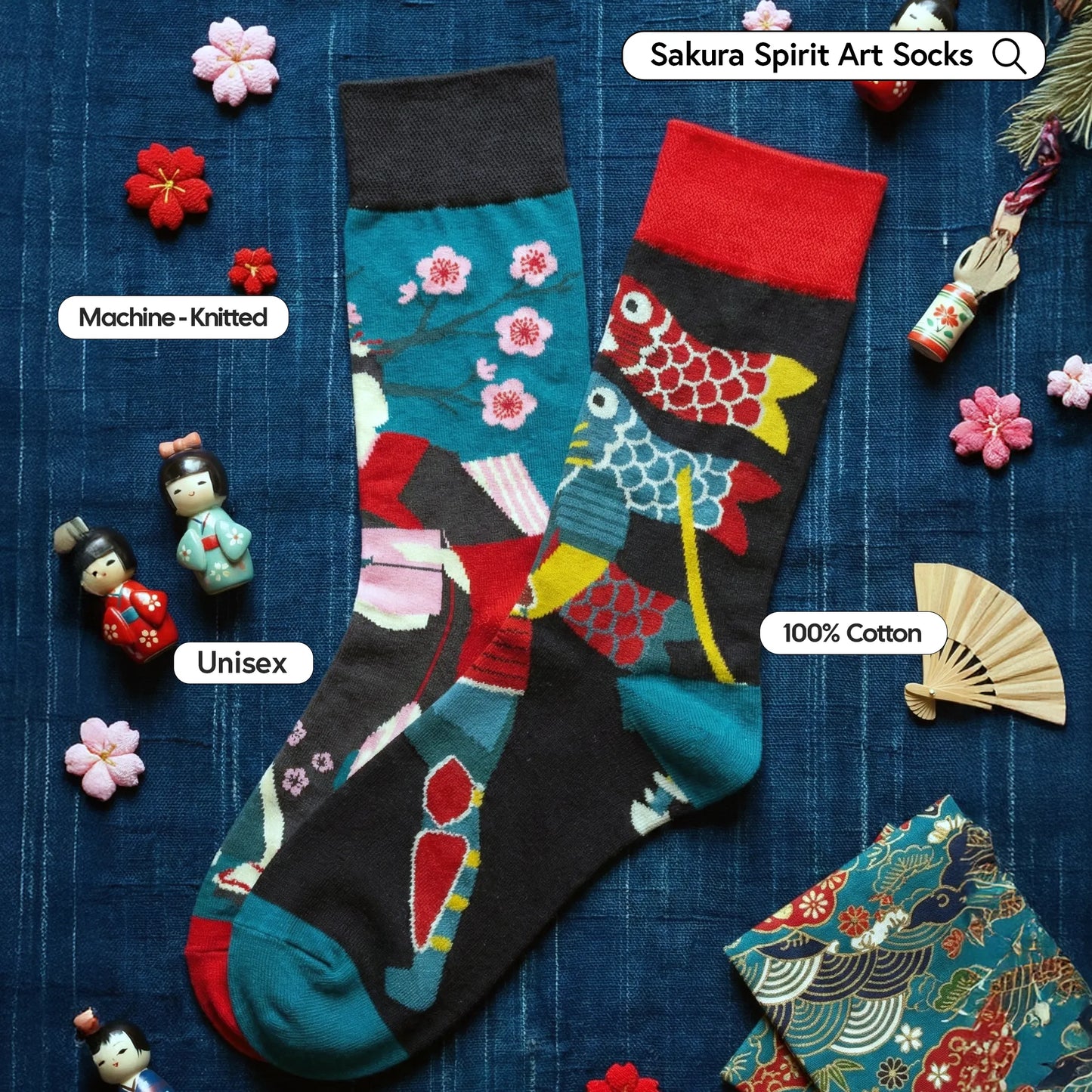 Sakura Spirit Art Socks