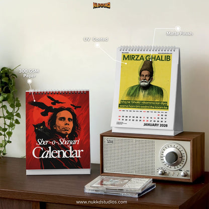 Sher-O-Shayari Calendar 2026 Desk Calendar