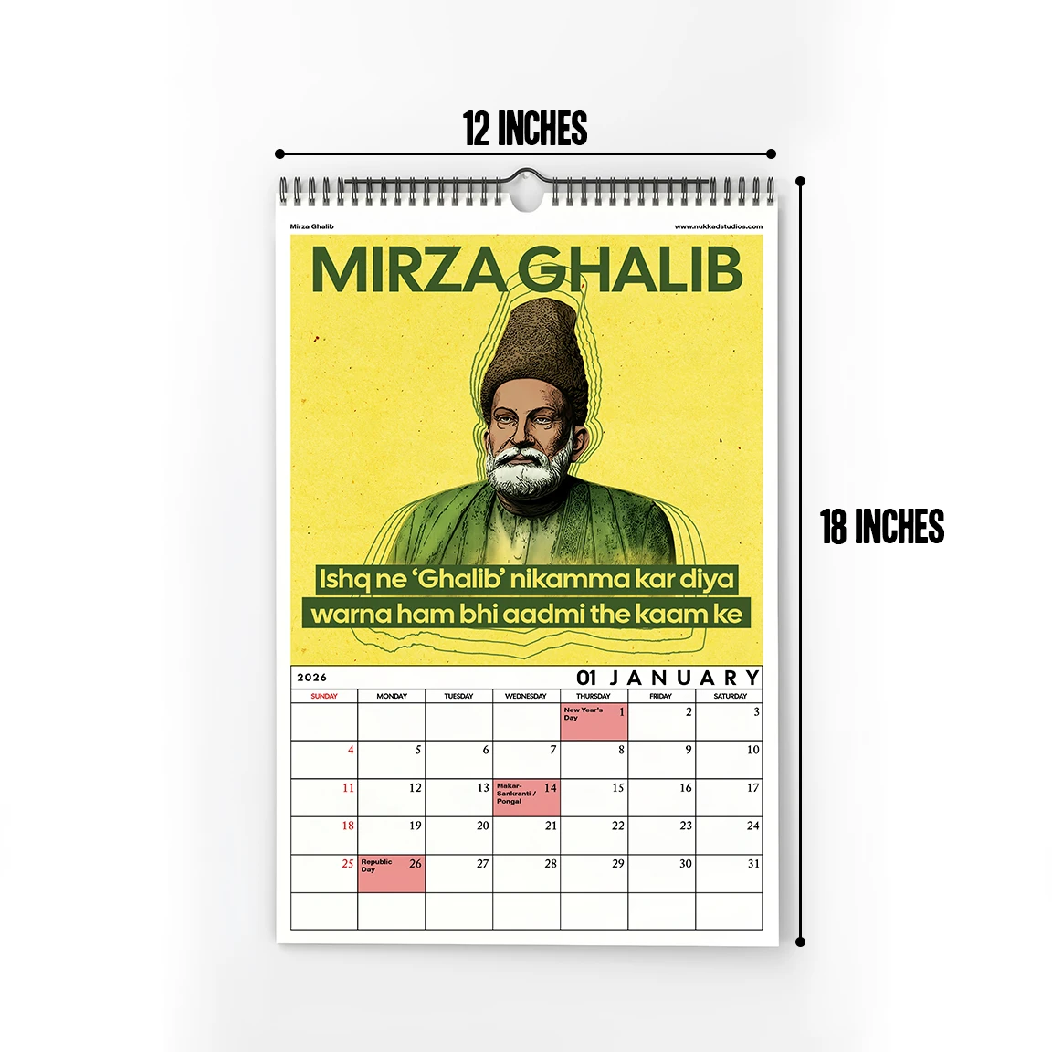 Sher-O-Shayari Calendar 2026 Wall Calendar