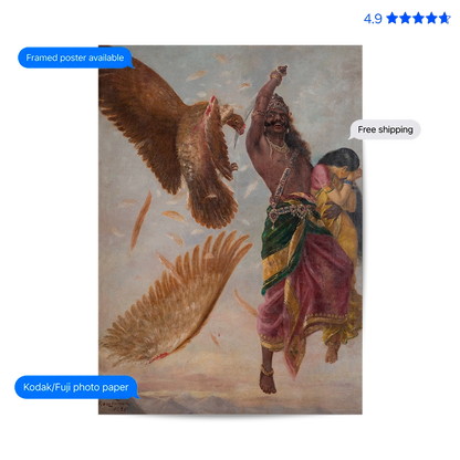 Jatayu Vadh Vintage Poster & Framed Print