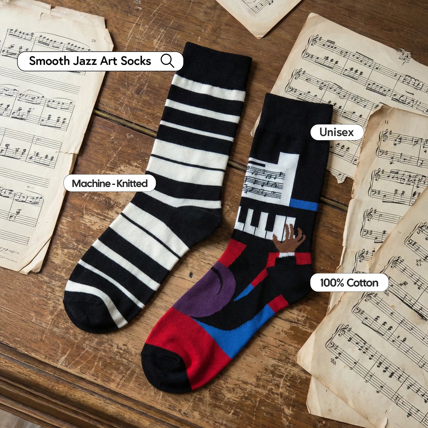 Smooth Jazz Art Socks