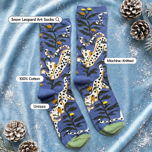 Snow Leopard Art Socks