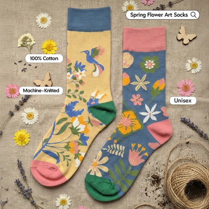 Spring Flower Art Socks