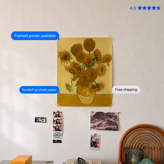 Still Life: Vase with Fifteen Sunflowers by Vincent van Gogh Poster & Framed Print