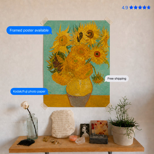 Still Life: Vase with Twelve Sunflowers  by Vincent van Gogh Poster & Framed Print