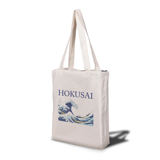 The Great Wave off Kanagawa Tote Bag with Zip