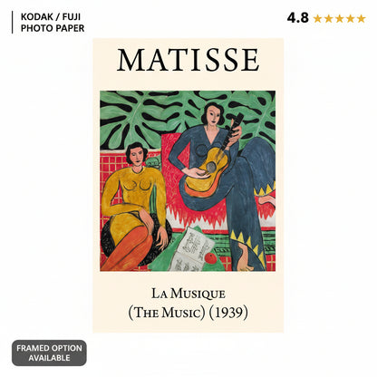 The Music (1939) Henri Matisse Painting - Nukkad Studios
