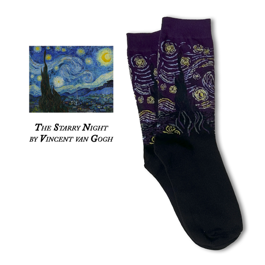 The Starry Night by Vincent van Gogh Purple Socks