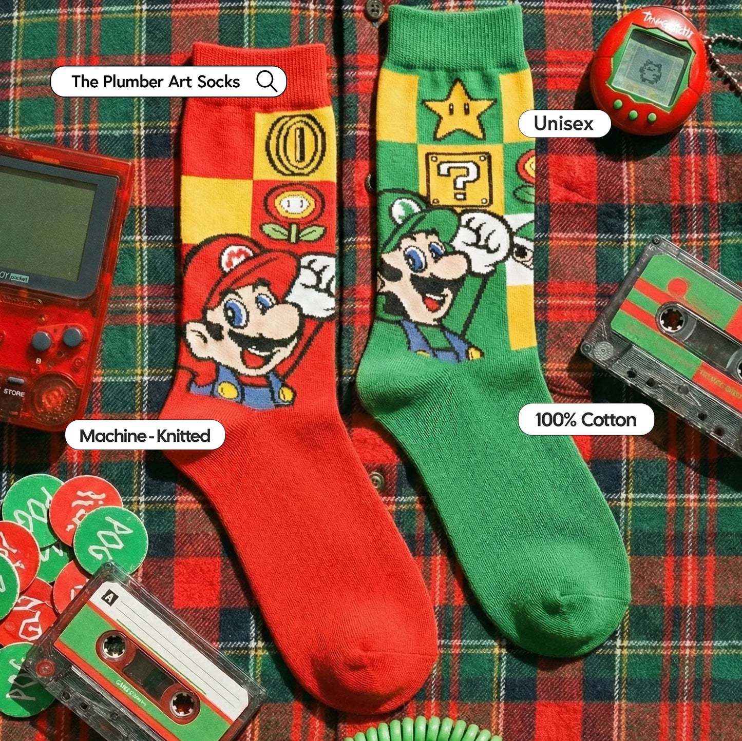 The Plumber Art Socks (2 sets each total 4 socks)