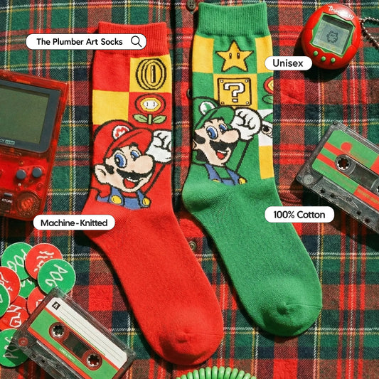 The Plumber Art Socks (2 sets each total 4 socks)