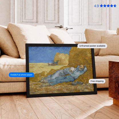 The Siesta by Vincent van Gogh Poster & Framed Print