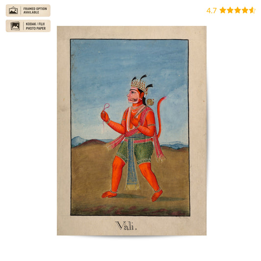 Vali the Vanara King Vintage Poster & Framed Print