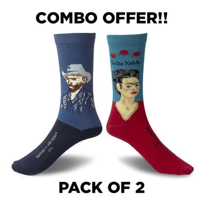 Combo Self-Portrait of Frida Kahlo and Self-Portrait with Vincent van Gogh Socks