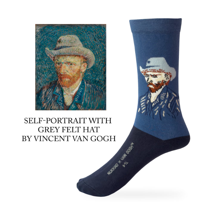 Self-Portrait with Grey Hat by Vincent van Gogh Socks - Nukkad Studios