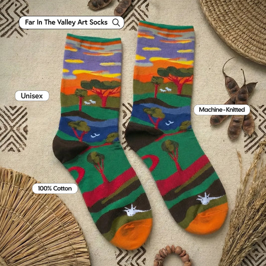 Valley In The Far Art Socks