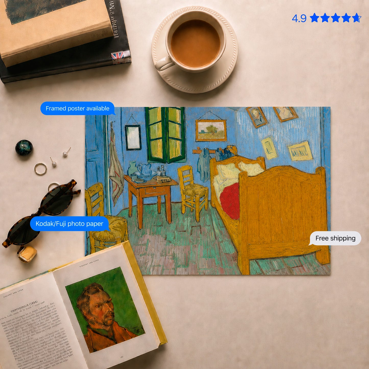 Bedroom in Arles by Vincent van Gogh Poster & Framed Print