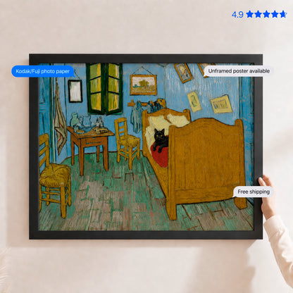 Black in Van Gogh's Bedroom Art Print Poster & Framed Print