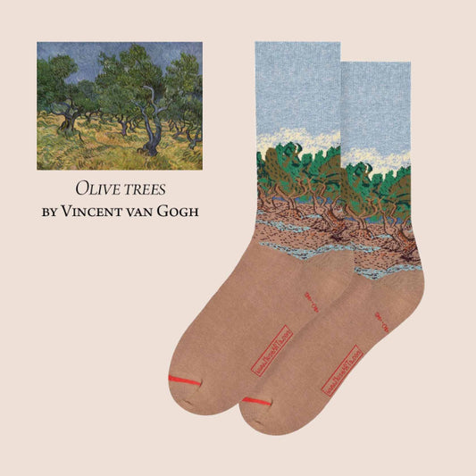 Olive Trees by Vincent Van Gogh Socks - Nukkad Studios