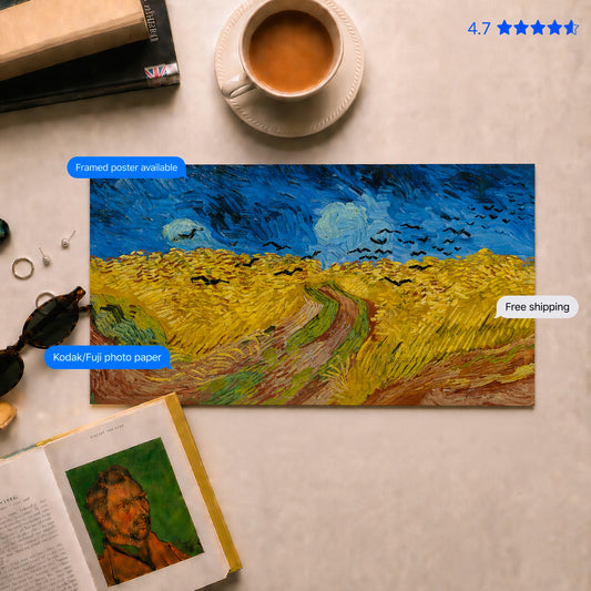 Wheatfield with Crows by Vincent van Gogh Poster & Framed Print