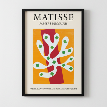 White Alga on Orange and Red Background (1947) Henri Matisse Cut-Out
