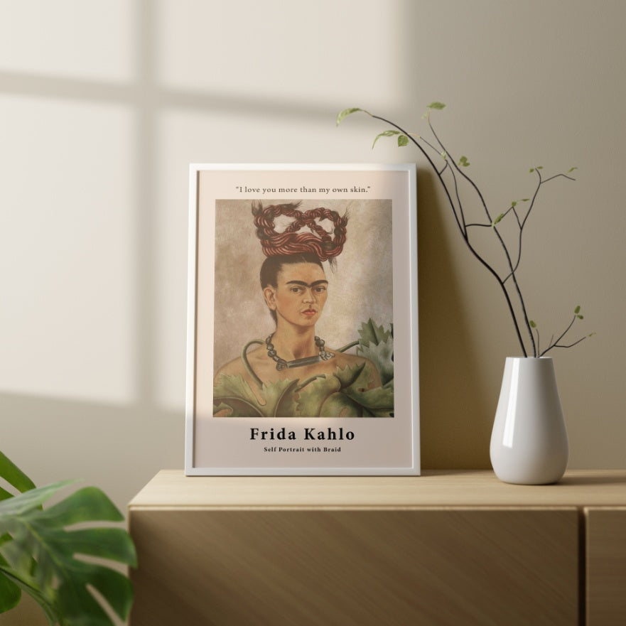 Self Portrait with Braid by Frida Kahlo Poster & Print - Nukkad Studios