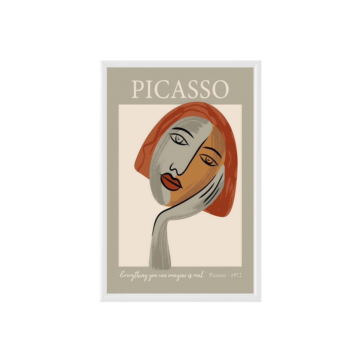 Picasso Face With Hand Poster & Framed Print - Nukkad Studios