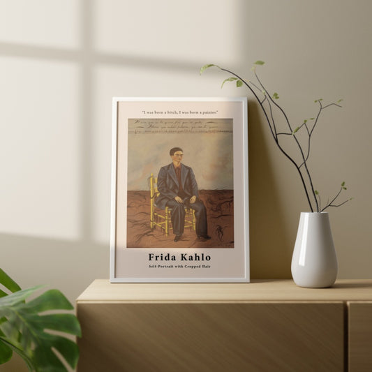 Self-Portrait with Cropped Hair by Frida Kahlo Poster & Print - Nukkad Studios