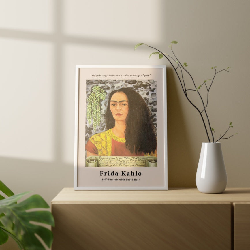 Self Portrait with Loose Hair by Frida Kahlo Poster & Print